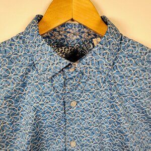 Robert Graham Men's Medium Long Sleeve Flip Cuff Button Down Shirt